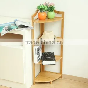 Bamboo Triangle Display Shelf, Bamboo Corner Rack 3 Tiers thumbnail-2