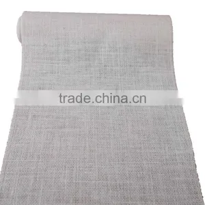 30cm*300cm White Color Burlap Runner Sewn Edge on Small Rolls thumbnail-1