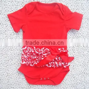 100% Cotton New Design Hot Football Bodysuit With Satin Ruffles for Baby thumbnail-1