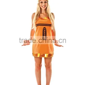 Women's Orange Crayon Fancy Dress Costume thumbnail-1