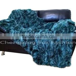 CX-D-87 100% New Zealand Real Fox Fur Handmade House Carpets and Rugs thumbnail-1