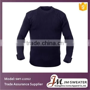 Navy Blue Crewneck Police Armed Forces Mens Military Sweater thumbnail-3