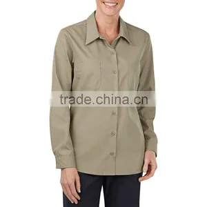 High Quality Low Price Work Uniforms Long Sleeve 100% Cotton Workwear Fabric With Two Pockets thumbnail-2