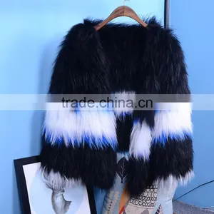 Real Raccoon Fur Jackets Ladies' Furry Overcoat Natural Raccoon Fur Coat for Women Winter Fashion Fur Coats thumbnail-2