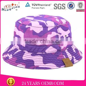 Custom Your Own Purple Leather Patch Custom Camo Bucket Hat thumbnail-1