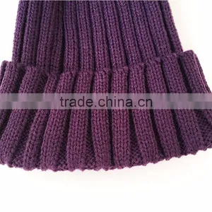Myfur Wool Knitted Beanie Hats With Natural Color Raccoon Fur Pom Pom thumbnail-4