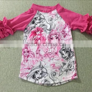 Wholesale Baby Ruffle Raglan T-shirt for Girls With Bunny thumbnail-4