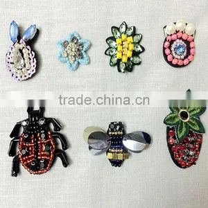 Assortment Fashion Design Sew on Beaded Floral Custom Wholesale Sequin Applique thumbnail-2