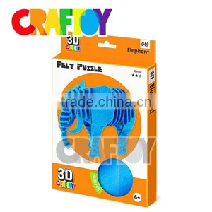 3D Felt Puzzles DIY Toy Kit Teaching Material Elephant Art and Craft thumbnail-1