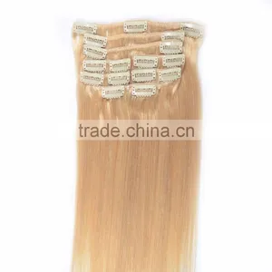 Top Quality Brazilian Human Clip in Hair Extensions, Cheap 100% Clip on Human Hair Extensions thumbnail-3