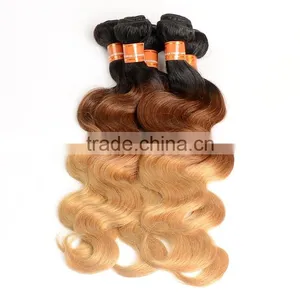 China Wholesale Price 100% Human Ombre Hair Braiding Hair,1B/4/27 3 Tone Color Ombre Hair thumbnail-3