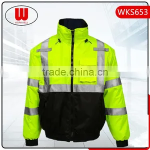 Two Tones Reflective Bomber Jacket Wholesale thumbnail-1