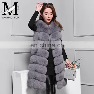 China Supplier Winter Fashion Women Fox Vest Genuine Natural Italian Fur Vest thumbnail-3