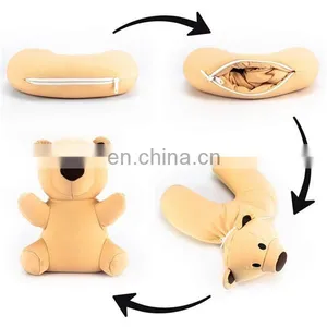 Custom Cartoon Soft Plush Giraffe Toy Memory Foam Travel Neck Pillow Fashion 2 in 1 Switch Reversible Animal U Shape Pillow thumbnail-6