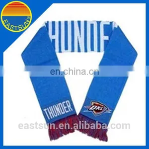 Hot Sale Good Quality Double Layers Acrylic Football Knit Scarf With Tassel thumbnail-3