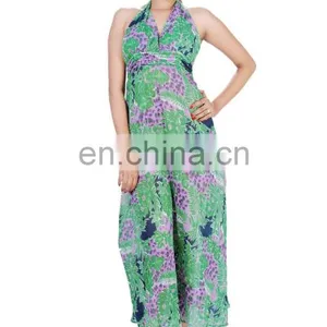 Printed Cotton Halter Dress thumbnail-1