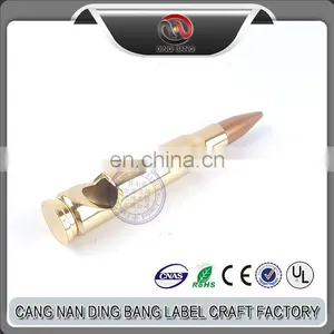 Wholesale Promotion Cheap Creative Souvenir Custom Blank Die Cast Zinc Alloy Gold Bullet Bottle Opener thumbnail-1