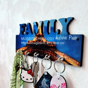 Sublimation MDF Key Holder With FAMILY Words thumbnail-1