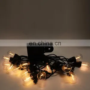 Commercial S14 Led 48ft 15 Sockets Party Edison Bulb Patio Led Solar String Lights for Outdoor Use thumbnail-3
