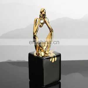 Nordic Style Home Interior Decoration Accessories Thinker Model Ceramic Art Ornaments thumbnail-3