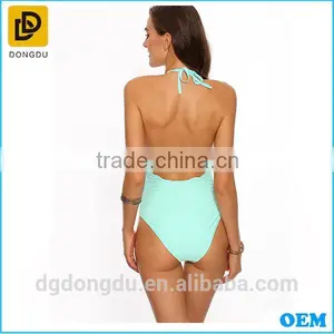 New Design 2016 Hot Women Sexy Mint Green Backless One-Piece Swimwear thumbnail-4