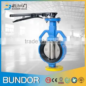 Wafer Type Valve Price Centerline Manual Dn100 Pn16 Epdm Lined Butterfly Valve thumbnail-4