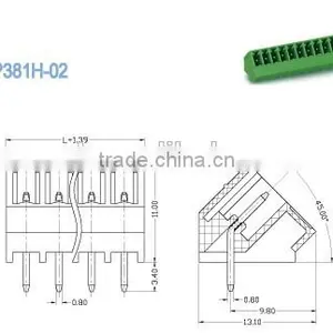 Termin Block Male Sockets Plug In Terminal Blocks Pitch 3.81mm 300V 8A 2P - 22P thumbnail-2