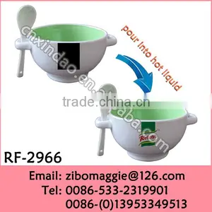 Wholesale Zibo Manufactured Two-Tone Porcelain Soup Mug for Promotion Color Changing Mug thumbnail-1