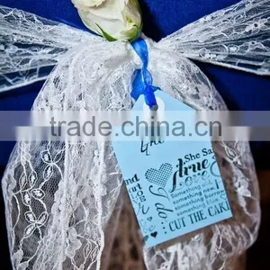 White Lace Chair Sash For Wedding Chair Covers thumbnail-1