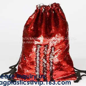 Fashion Bling Sublimation Magic Sequin Drawstring Backpack Bag,Glitter Mermaid Flip Sequin Bag Outdoor Shoulder Reversib thumbnail-5