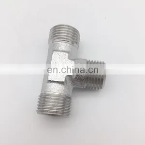 Male Hydraulic Hose Connection Reducing Tee y Pipe Fitting Connection Pipe thumbnail-5