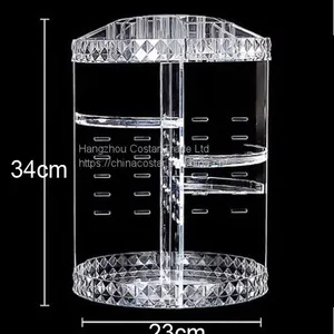 360-Degree Rotating Clear Makeup Organizer Makeup Cosmetic Storage- SMALL thumbnail-3