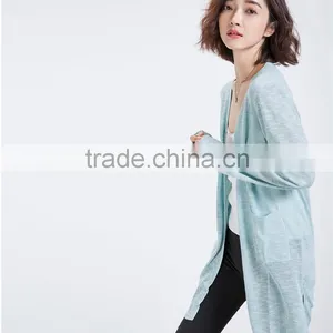 2016 New Design Fashion Cardigan Long Knit Sweater for Ladies thumbnail-2