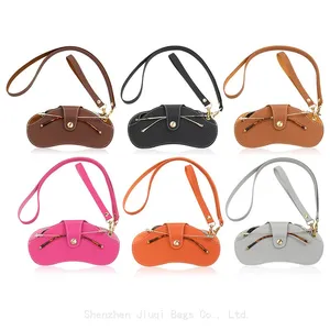 Portable Soft PU Glasses Pouches Sunglasses Leather Bag Spectacle Eyewear Protector Eyeglass Pouch Flat Glasses Packaging Bag thumbnail-1