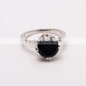 BLACK SPINEL RING ,925 Sterling Silver Jewelry Wholesale,WHOLESALE SILVER JEWELRY,SILVER EXPORTER,SILVER JEWELRY FROM INDIA thumbnail-1