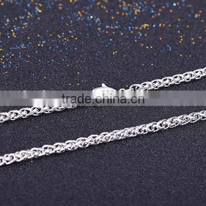 2015 Fashion Jewelry Rhodium Plated Brass Chain Twisted Necklace thumbnail-4