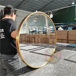 Customized Aluminum Alloy Edge-finished Makeup Mirror, Ultra-clear Glass, Silver Mirror Surface, Wall-mounted Vanity Mirror thumbnail-2