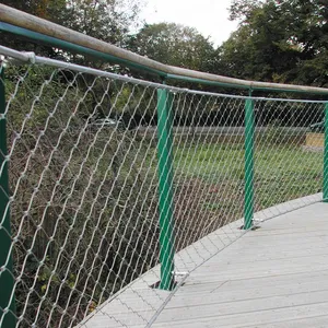 Wire Rope / Ferrule Rope Mesh Stainless Steel Net Stair Railing Mesh Protection Mesh Woven Diamond Plain Weave thumbnail-4
