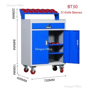 Mobile Tool Holder Cart — Open ABS Tray, Side Hooks, Built for Retrofit CNC Shop Upgrades|Low MQQ thumbnail-3