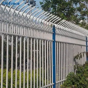 Modern Steel Garden Fence Galvanized Steel Picket 6'x8' Black Wrought Iron Fence Panels thumbnail-2