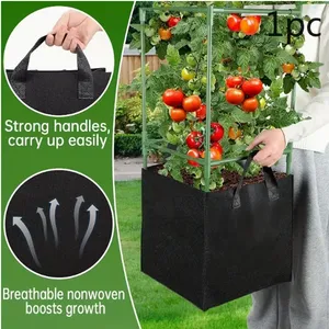 Heavy Duty Square Plant Grow Bags Breathable Fabric Pots for Nursery thumbnail-2
