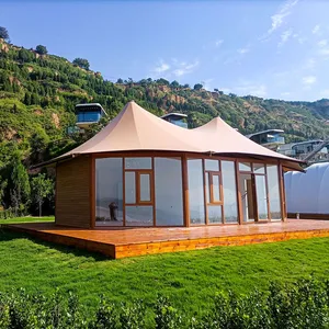 Prefab House Modular Steel Glamping Luxury Tent With Bathroom Hotel Tent Eco Waterproof 4season Family Resort Camp thumbnail-2