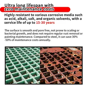 Pultruded Fiberglass Grating High Strength FRP Grating for Chemical Platform thumbnail-3