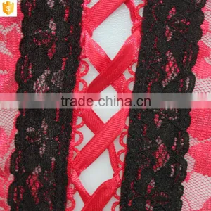 Red Black Flower Lace Transparent Sexy Lingerie,sexy Red Mature Lingerwear Nightwear thumbnail-6