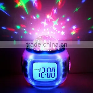 Music Starry Star Sky Digital Led Projection Projector Alarm Clock Calendar Thermometer thumbnail-1