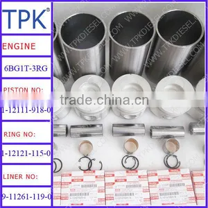 6BG1T Liner Kits, Piston 1-12111-918-0, Ring Set 1-12121-115-0, Sleeve 9-11261-119-0 thumbnail-1