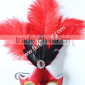 2016 Latest Selling Product PVC Party Mask With Ostrich Feather Decoration thumbnail-1