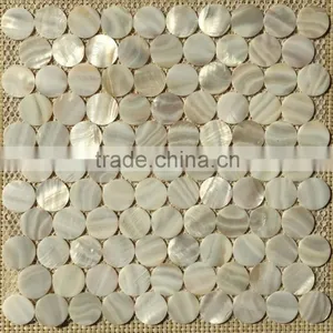 12''x12'' White Natural Shell Mother of Pearl Round Mosaic D30 thumbnail-1