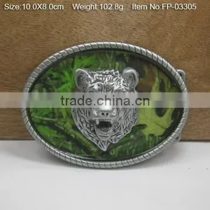 Gold Plate Military Web Belt Buckle With Emblem With Rhinestones thumbnail-6