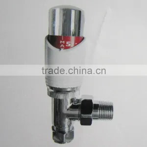 Brass Thermostatic Angle Radiator Valve thumbnail-1